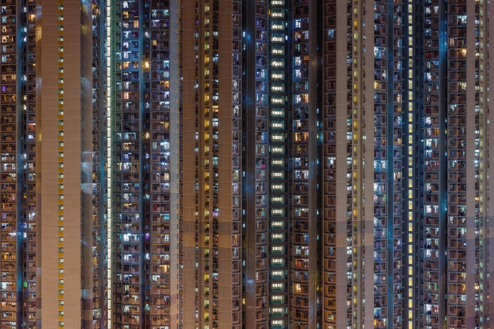 A Towering Glow I - Stacked Hong Kong