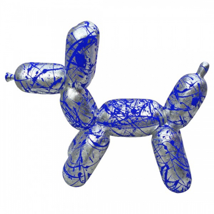 Balloon Dog Silver Blue Large