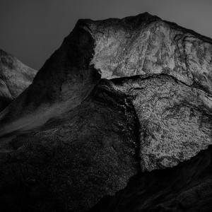 Black moonlit mountains