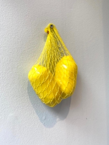 Twee citroenen in een netje (geel)