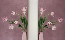 Tulips in a pink vase (tweeluik)