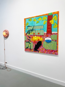 Interieur met liggende Hond *