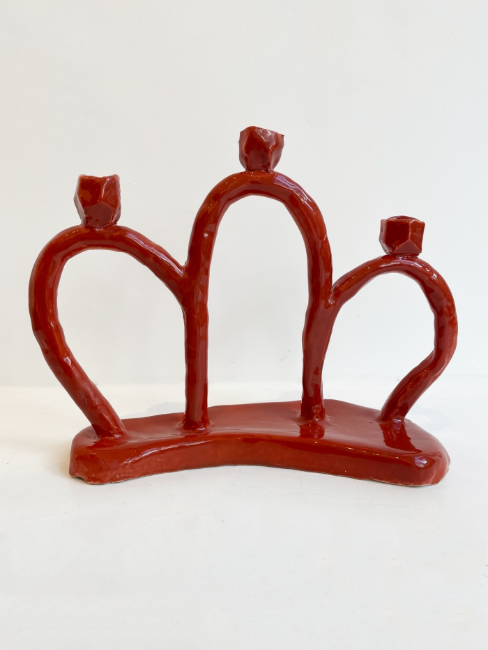 LING candleholder, warm red - RD