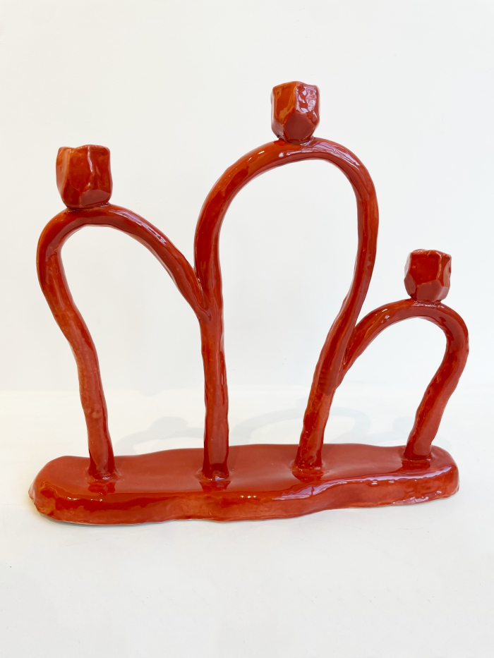 LING large candleholder Colour; warm red