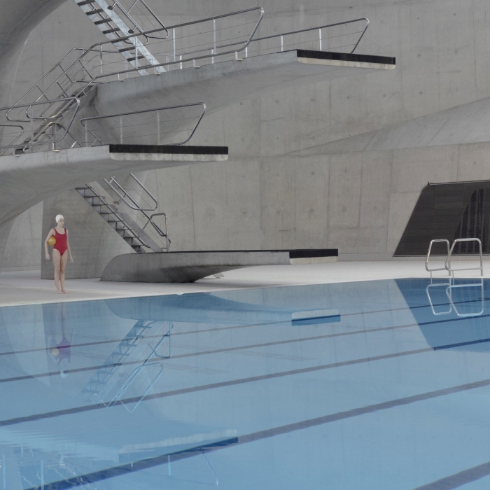 Girl at the lac Diving pool