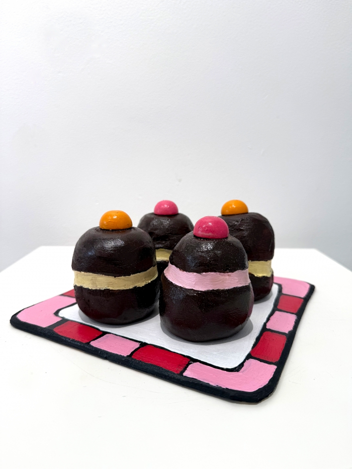 Gebakjes (4 stuks) - roze en oranje