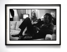 Miles Davis on sofa, paris 1989